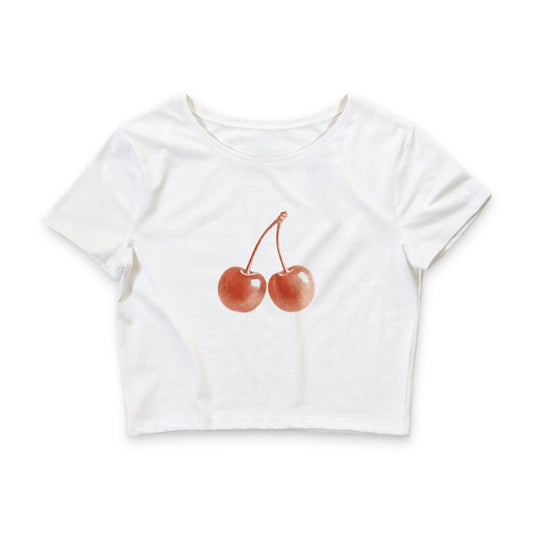 Cherry Graphic Crop Tee