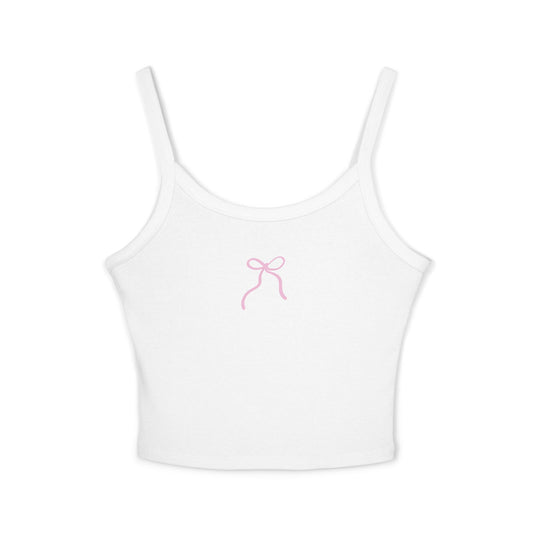 Pink Bow Cropped Tank Top