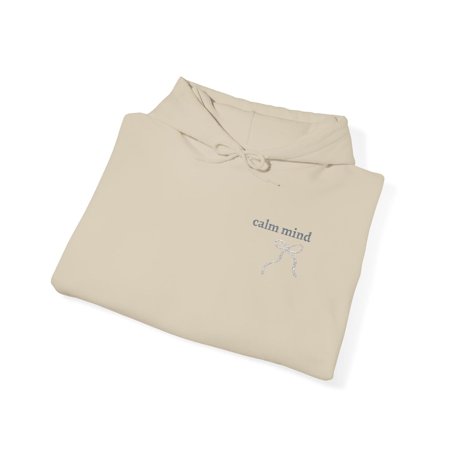 Minimal Ribbon “Calm mind” Cozy Hoodie