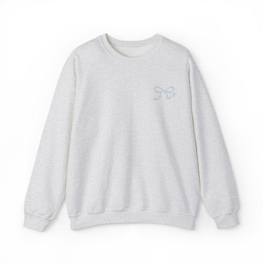 Crewneck Sweatshirt • Small Blue Ribbon Graphic