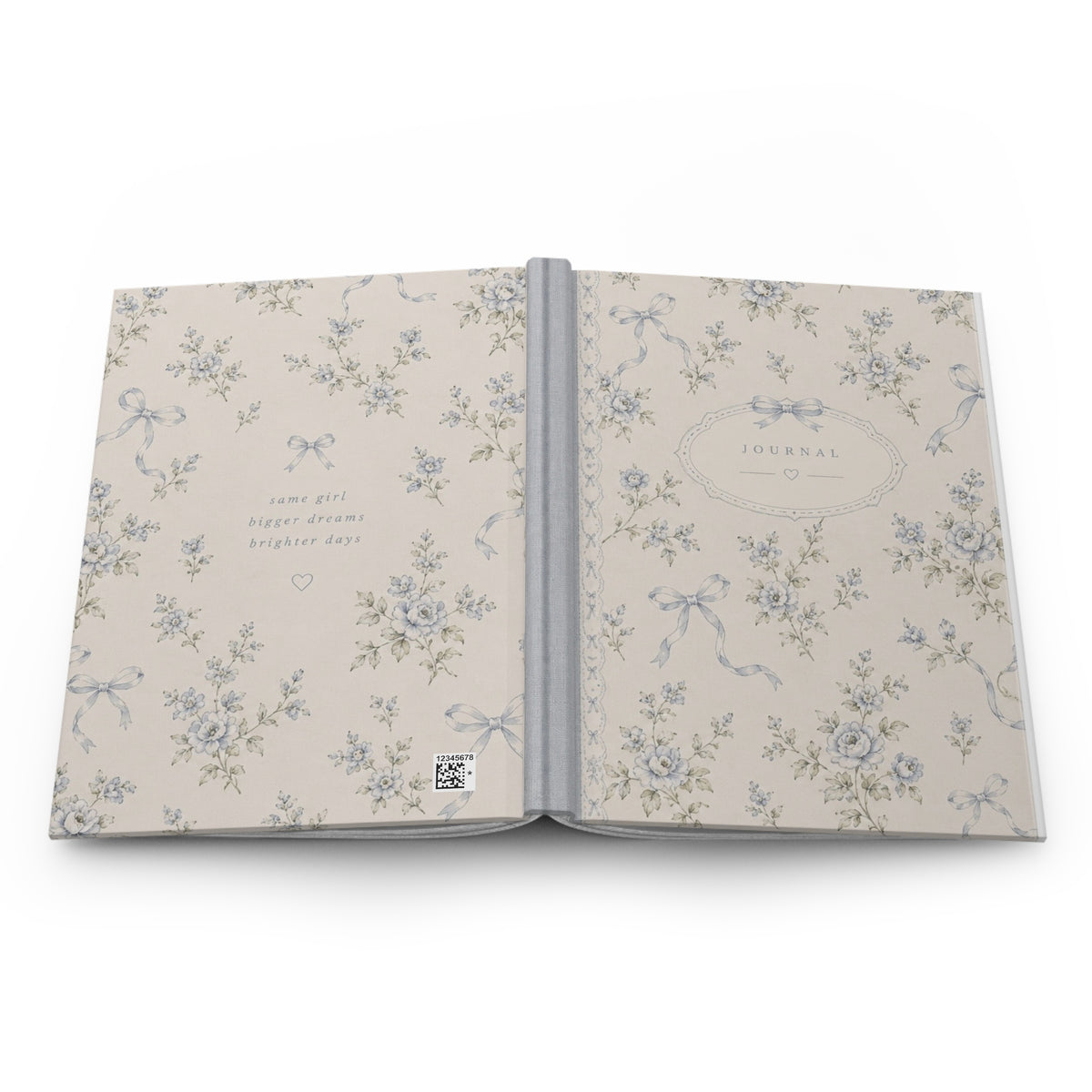 Floral Vintage Hardcover Journal — 'Same Girl, Bigger Dreams, Brighter Days' Lined Notebook