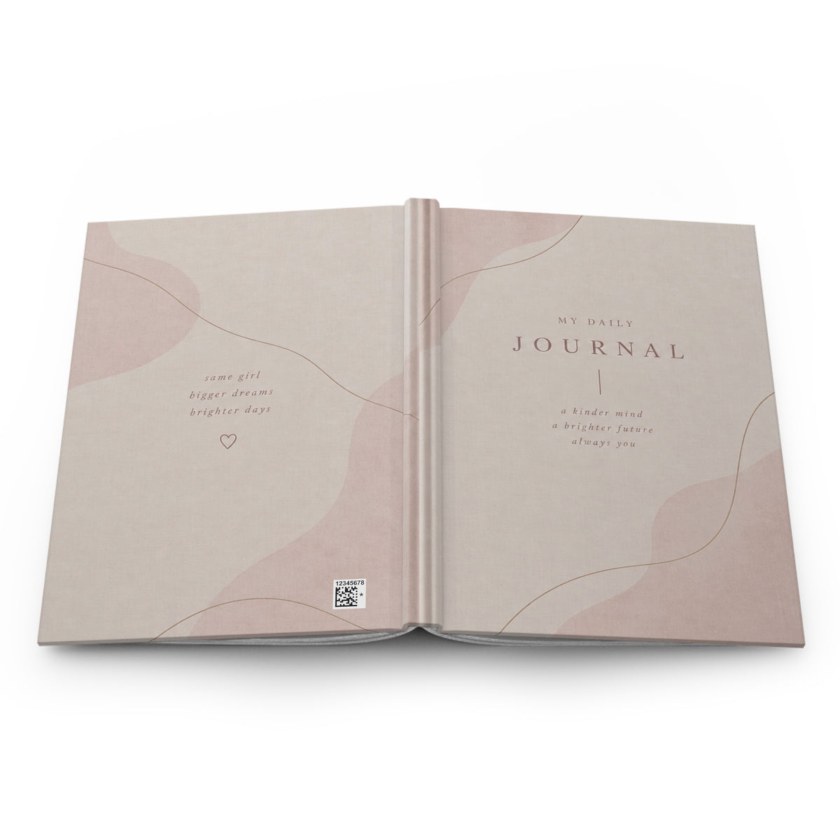 Hardcover Journal — My Daily Journal Pink Minimalist Lined Notebook for Women, Gratitude & Daily Planning