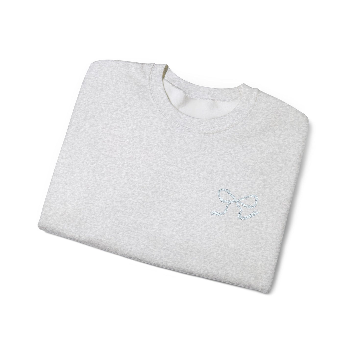 Crewneck Sweatshirt • Small Blue Ribbon Graphic