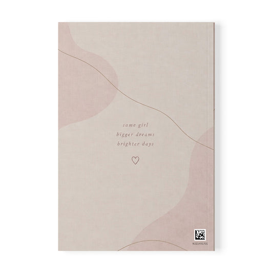 A5 Daily Journal Notebook — 'My Daily Journal' Softcover, Minimal Pink Waves