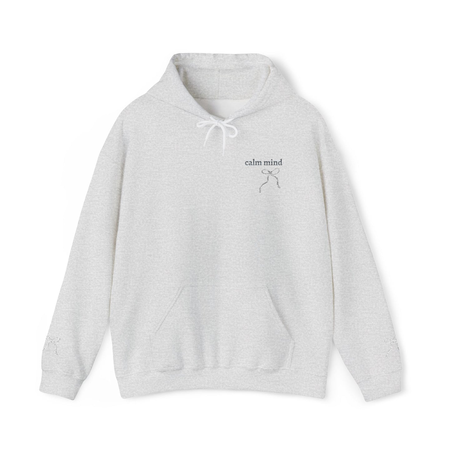 Minimal Ribbon “Calm mind” Cozy Hoodie