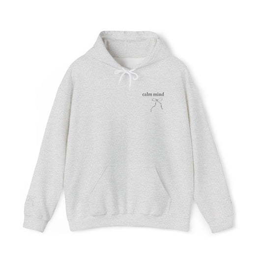 Minimal Ribbon “Calm mind” Cozy Hoodie