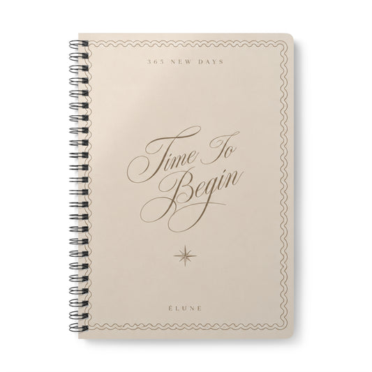 Time To Begin A5 Wirobound Notebook — Lined Softcover Journal for New Beginnings