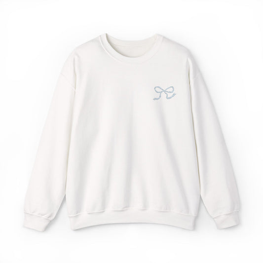 Crewneck Sweatshirt • Small Blue Ribbon Graphic
