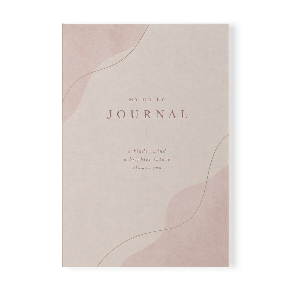 A5 Daily Journal Notebook — 'My Daily Journal' Softcover, Minimal Pink Waves