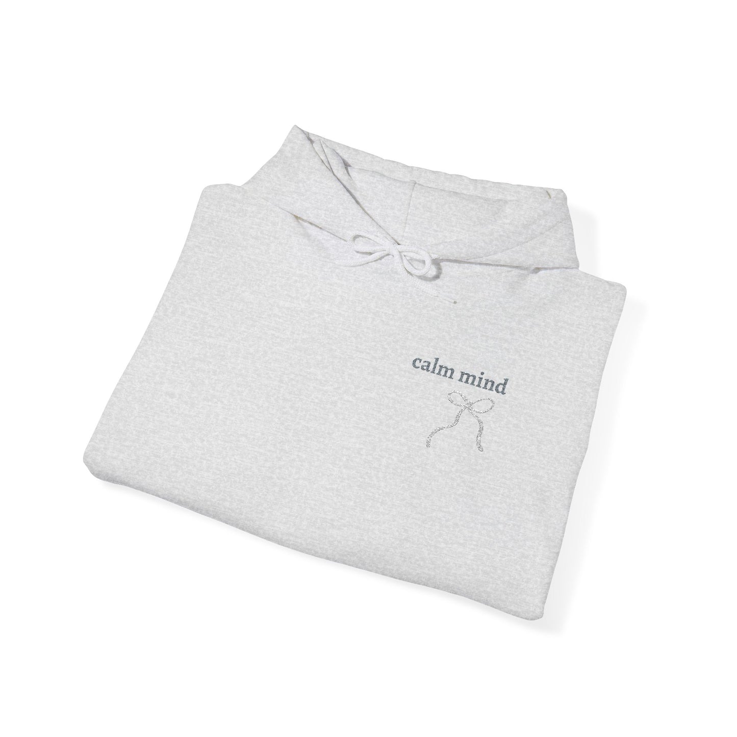 Minimal Ribbon “Calm mind” Cozy Hoodie